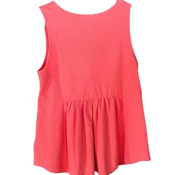 Lucky Brand Pink Sleeveless Knotted Front Babydoll Tank Casual Summer Blouse - Picture 2 of 5